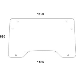 John Deere 3210 L65495N Pakreiptas priekinis stiklas