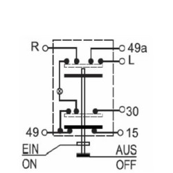 John Deere 3310 11105020PN Stūmoklinis jungiklis, pavojaus žibintai, apvalūs, raudoni