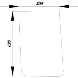 John Deere 3310X D8092 apatinis priekinis stiklas