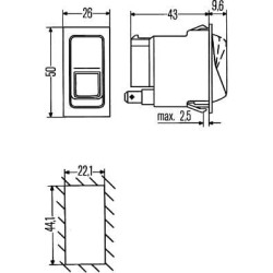 Case - IH 7220 Pro 6HH004570451 Avarinio žibinto jungiklis, 12V, I-0, 7 kontaktų, su komforto funkcija