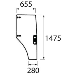 John Deere 5310 ER047313N Durų stiklas