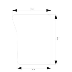 John Deere 5520 R199280N apatinis priekinis stiklas