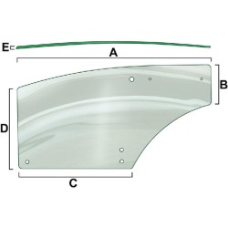 John Deere 5520 VPM7427 Dešinysis durų stiklas