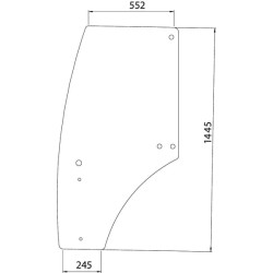 John Deere 5083E R198625N Durų stiklas