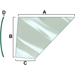 Case - IH 1394 VPM7411 Apatinis durų stiklas