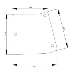 John Deere 5067E (Stage V) Europe R201574N Šoninis stiklas