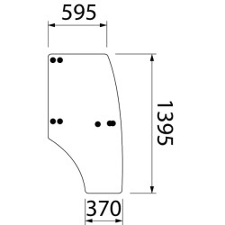 Sukomplektuotas John Deere 5080GF ER387924N durų stiklas