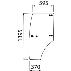 John Deere 5080GF ER387925N Sukomplektuotas durų stiklas