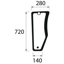John Deere 5100GV ER200605N Apatinis priekinis stiklas
