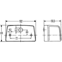 John Deere 5100M 2KA998523001 Valstybinio numerio apšvietimas 10W, stačiakampis, 12V, juodas, užsukamas, 102x56.5mm, Hella