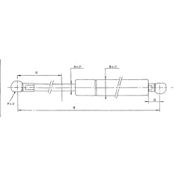 John Deere 5410N CA1565FL Dujinis statramstis L260mm 250N Stabilus