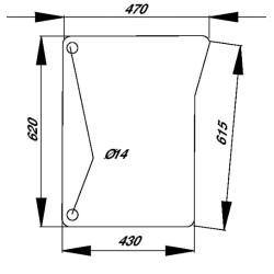 John Deere 6100 D8181 Priekinis stiklas apatinis