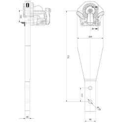 John Deere 6400 RO825L3334C Apatinis kablys su grąžulu