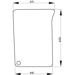 John Deere 6410 L171332N Apatinis dešinysis priekinis stiklas