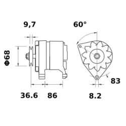 Case - IH 3230 IA0301 kintamosios srovės generatorius 14V 55A