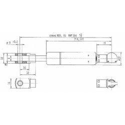 John Deere 6910S CA792640 Dujinis statramstis L356mm 900N Stabilus