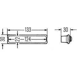 John Deere 6220 2JA001357037 Vidinis apšvietimas stačiakampis, 12/24V, skaidrus, spaustukas, 30x30x133mm, Hella