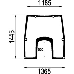 John Deere 6520 L166875N priekinis stiklas