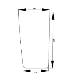 Case - IH 685 / 685XL D7011R apatinis priekinis stiklas