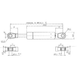 Case - IH 784 CA052159 Dujinis statramstis L283.5mm 380N Stabilus