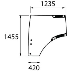 John Deere 6150R L212967KR Durų stiklas kairysis