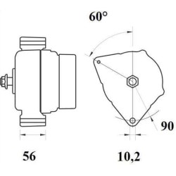 John Deere 6090RC MG467 kintamosios srovės generatorius 14V 150A AAN5869 Mahle