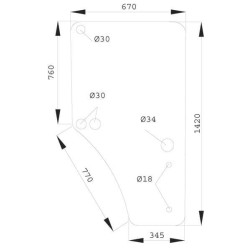 John Deere 7130PR L169103KR Durų stiklas dešinėje