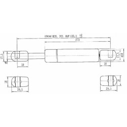 Case - IH C42 CA636185 Dujinis statramstis L500.5mm 325N Stabilus