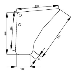 Case - IH C55 134771738N Durų stiklo viršus