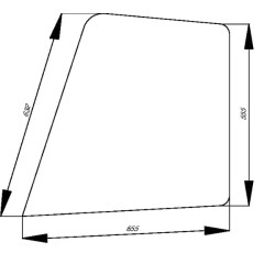 Case - IH C90 134771736N Durų stiklo viršus