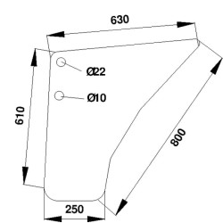 Case - IH CS63 D7103 Durų stiklas apatinis