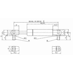Case - IH CS80 CA083739 Dujinis statramstis L485mm 200N Stabilus