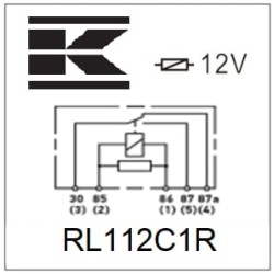Case - IH CS80 Pro RL112C1R Mini relė 12V, perjungiklis, 30A/40A, su rezistoriumi, be laikiklio