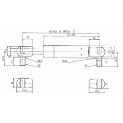 Case - IH CS85 Pro CA970816 Dujinis statramstis L205mm 500N Stabilus