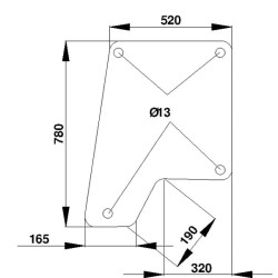Case - IH 633 D7404 Viršutinis galinis durelių stiklas