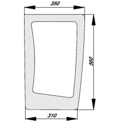 Case - IH CS86 D7123 Apatinis priekinis stiklas