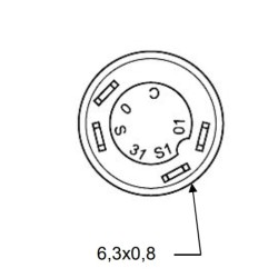 Case - IH CS94 11245600PN Stūmimo jungiklis, GTV, apvalus, geltonas