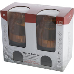 2 sinchronizuojamų LED mirksinčių švyturių rinkinys TWIN, 12-24V, lankstus LA20095