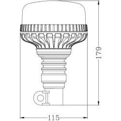 Švyturys LED, žemo profilio, 17W, 12-24V, žalias, lankstus stulpo tvirtinimas, Ø 115mm x179mm LA20028G