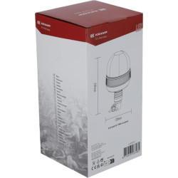 Besisukantis švyturys halogeninis, 55W, 12V, gintaro spalvos, lankstus stulpo tvirtinimas, Ø 127mm x 240mm, Kramp LA250101