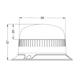 Švyturys LED, žemo profilio, 15W, 12-24V, gintaro spalvos, užsukamas, Ø 86mm x67mm LA20094