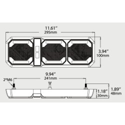 Daugiafunkcinis galinis šviesos diodas, 12-24V, 295x100x30mm, 1,5 m laidas, balta/oranžinė/raudona, Kramp LA40091