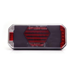 Daugiafunkcis galinis žibintas LED, dešinė, raudona/oranžinė/balta, 12-24V, 236x104x40.5mm LA40110R
