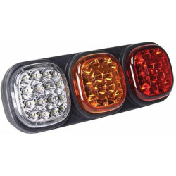 Galinis šviesos diodas, stačiakampis, 12/24V, baltas/gintaras/raudonas, užsukamas, Britax L1300LDV