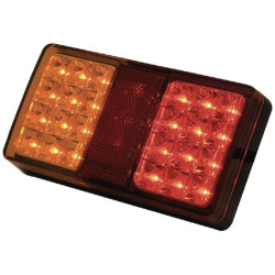 Galinis šviesos diodas, stačiakampis, 12/24V, raudona/oranžinė, užsukamas, 150x27x80mm, 24 LED"s LA26002AR4