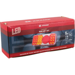 Daugiafunkcinis galinis KŠ žibintas LED, stačiakampis, 12-24V, 200,5x85x40mm, Kramp LA40035