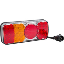 Daugiafunkcis galinis KŠ žibintas LED, stačiakampis, 12-24V, 200,5x85x40mm, 5 kontaktų, Kramp LA40036
