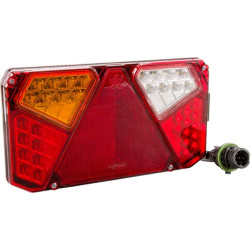 Daugiafunkcinis galinis KŠ žibintas LED, stačiakampis, 12-24V, 242x134x36.5mm, 7 kontaktų, Kramp LA40008