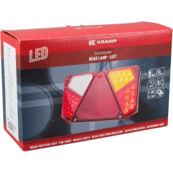 Daugiafunkcinis galinis KŠ žibintas LED, stačiakampis, 12-24V, 242x134x36.5mm, 7 kontaktų, Kramp LA40008