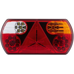 Galinis žibintas RH LED, stačiakampis, 12V, raudonas/gintaras/skaidrus, užsukamas, 296x45x142mm, Hella ValueFit 2VP357016021
